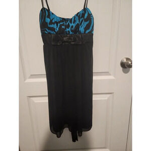Ruby Rox black blue spaghetti strap dress Small